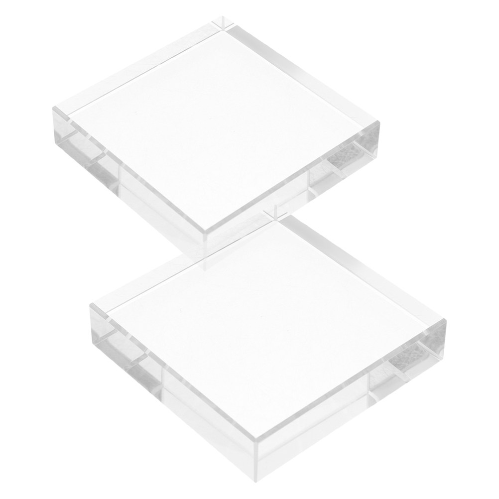 Paper Weight Crystal - 手作りの正方形のペーパーウェイト。透明で上品な装飾品。オフィスや机のアクセサリーとして。クリアなペーパーウェイト、水晶。