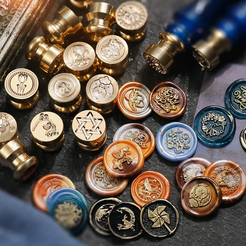 Wax Seal Stamp Set - ムーンスター クリスマス柄 ワックスシールスタンプ レトロ ヴィンテージ シーリングスタンプヘッド