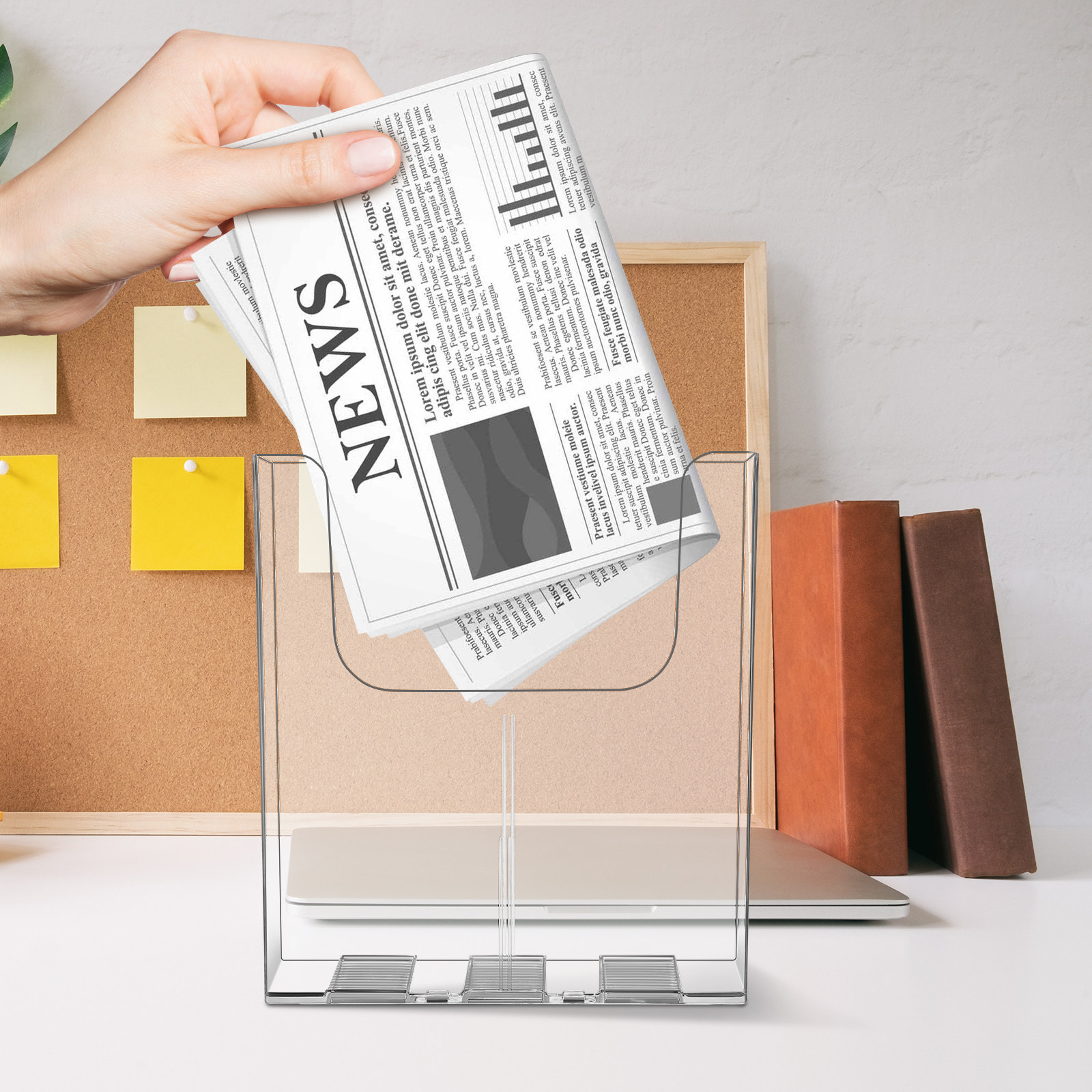 2個入り、透明アクリル製の壁掛け収納オーガナイザー。ファイル - Magazine Holder Rack のレビューと価格