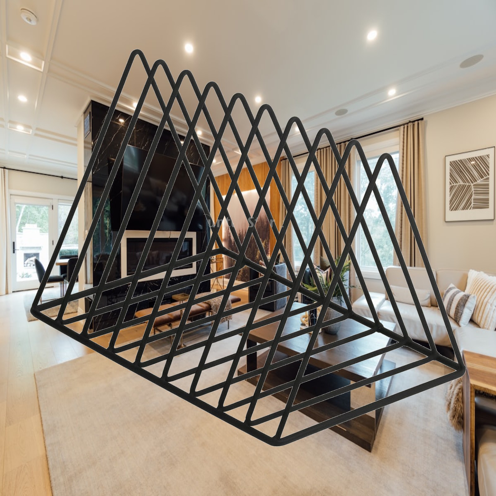 鉄製ワイヤー製デスクトップオーガナイザー。安定した三角形のワ - Magazine Holder Rack のレビューと価格