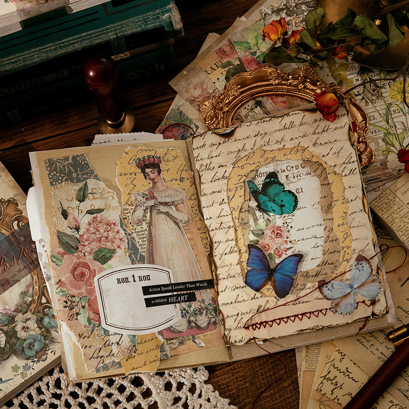 100 枚ヴィンテージ INS 花柄素材紙書き込み可能な装飾 - Ink Blotter Paper のレビューと価格