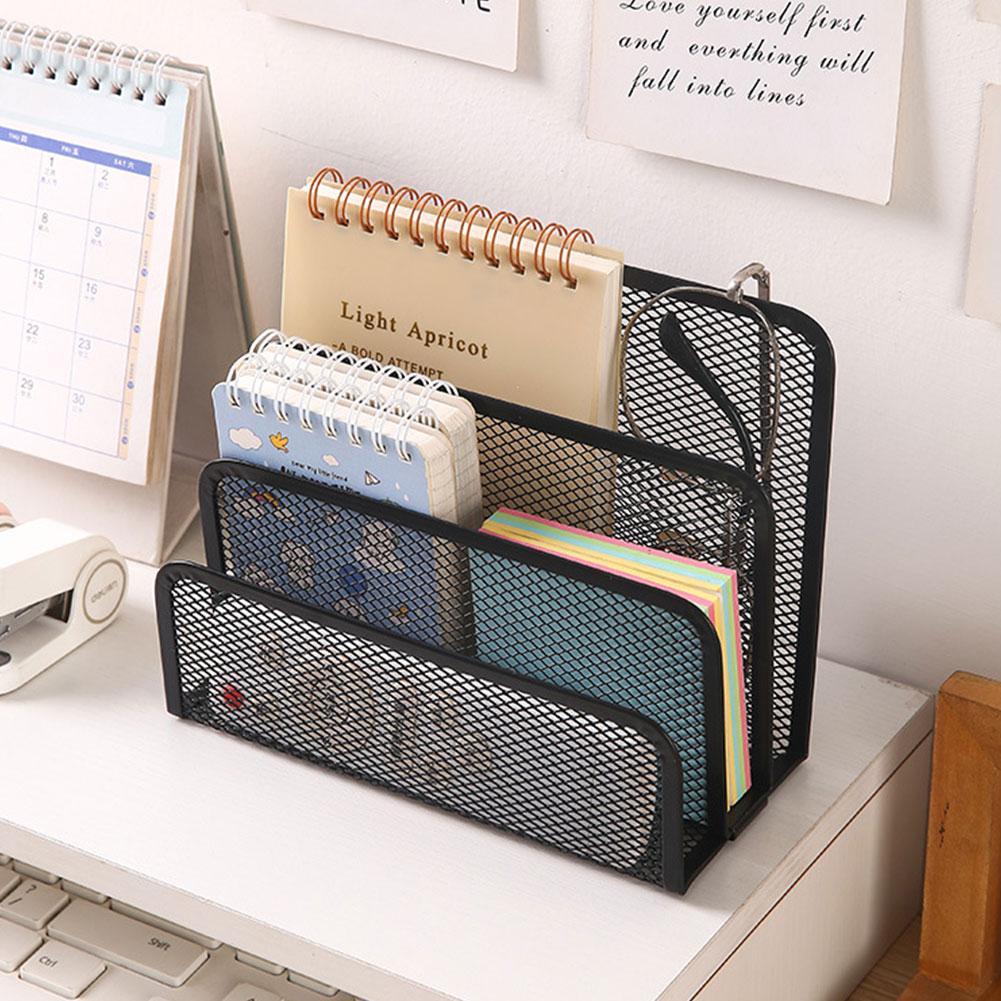 書類トレイ、ノートスタンド、デスク用3段式ブラックメタル製メ - Magazine Holder Rack のレビューと価格