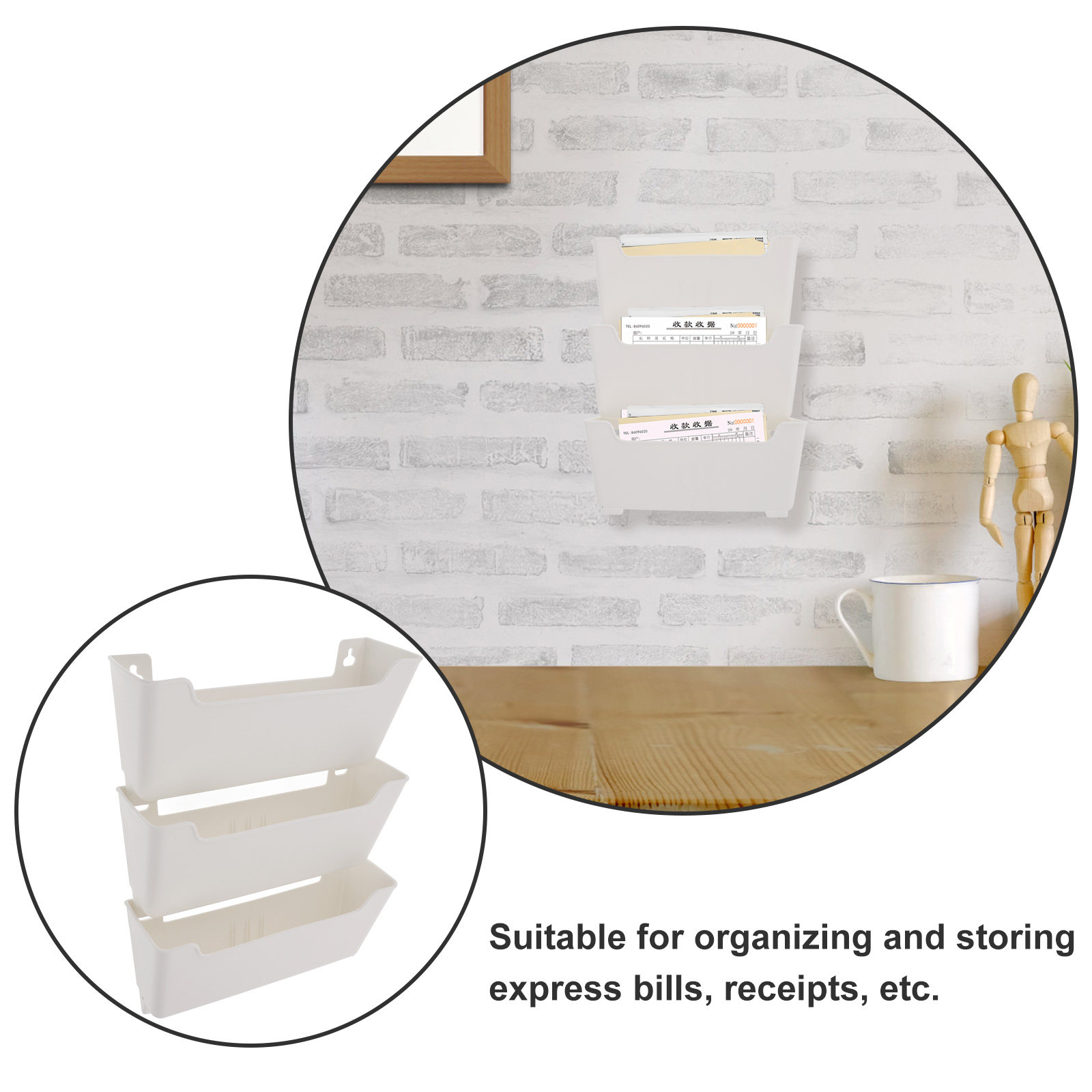 1個入り、壁掛け式ファイル整理ケース、透明プラスチック製、壁 - Magazine Holder Rack のレビューと価格