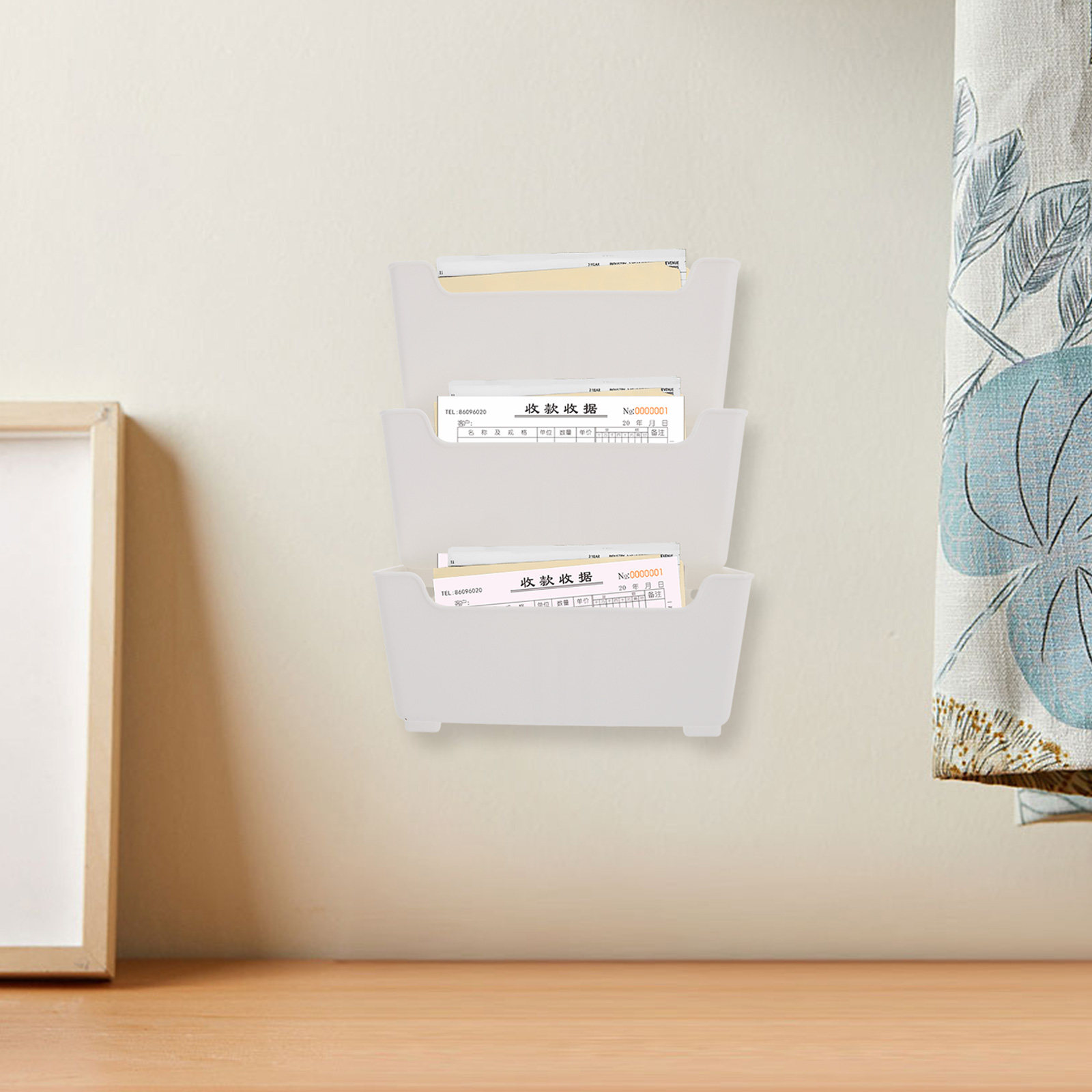 1個入り、壁掛け式ファイル整理ケース、透明プラスチック製、壁 - Magazine Holder Rack のレビューと価格