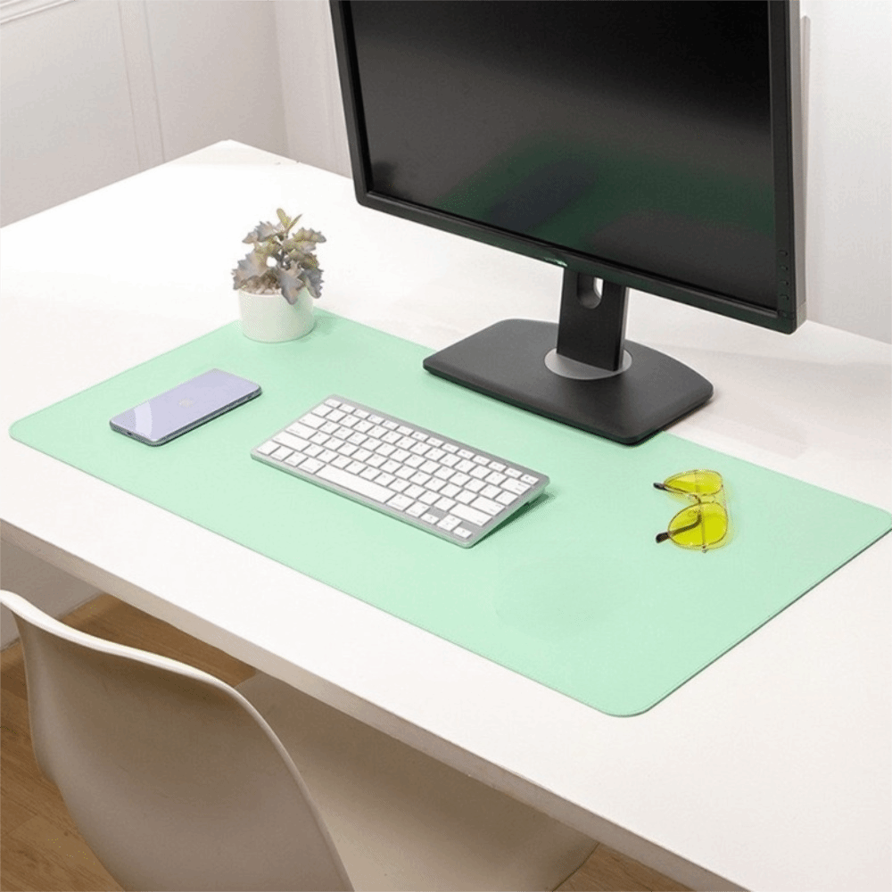 PUレザー製、両面使用可能なデスクマット。防水加工、柔らかい - Leather Desk Pad のレビューと価格