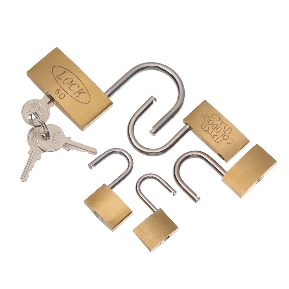 2つのキーを備えたミニ銅製南京錠,トラベルスーツケース,セキ - Letter Opener Brass のレビューと価格