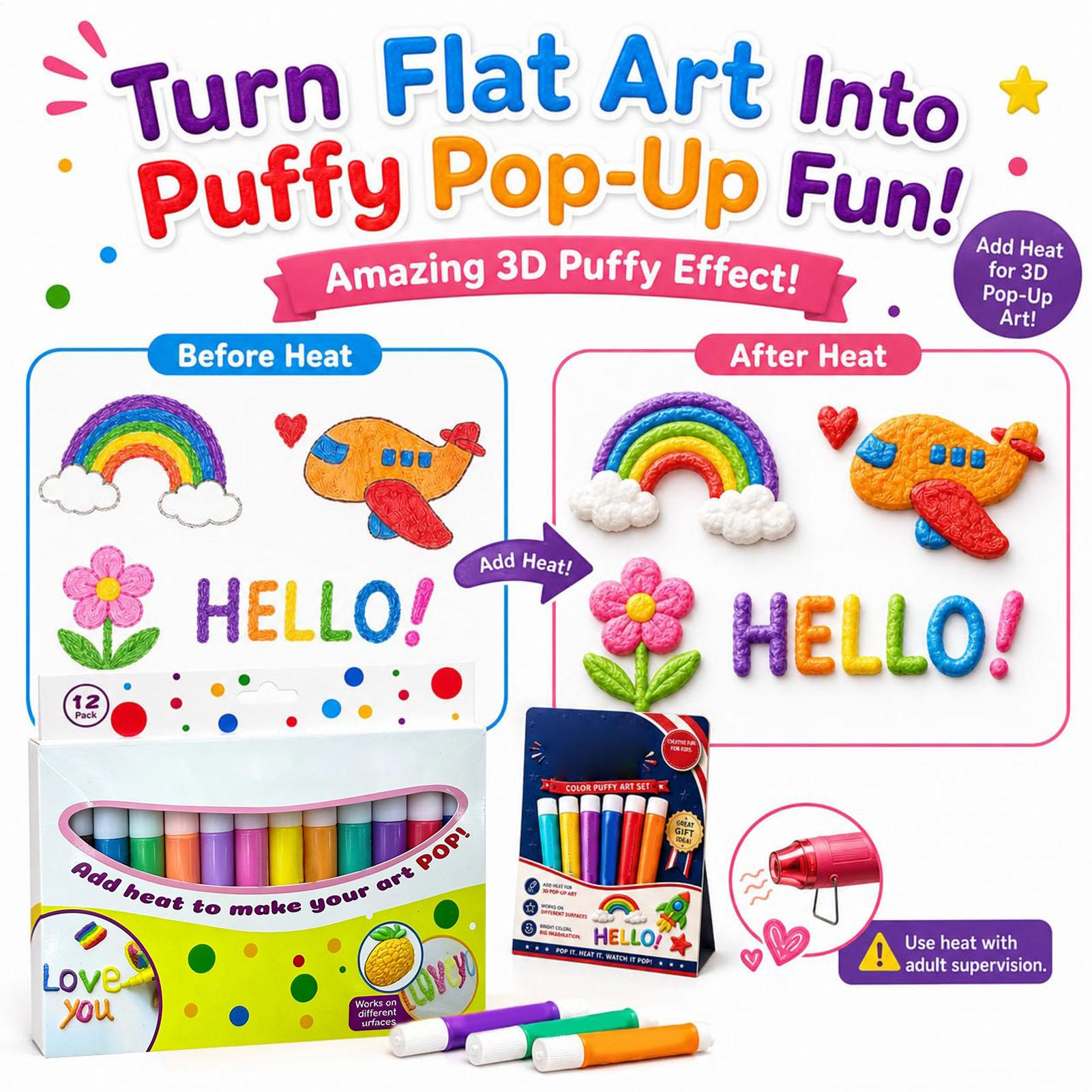 3Dバブルペンセット。カラフルな手作りの熱活性式ペイントマー - Copic Marker Sketch のレビューと価格