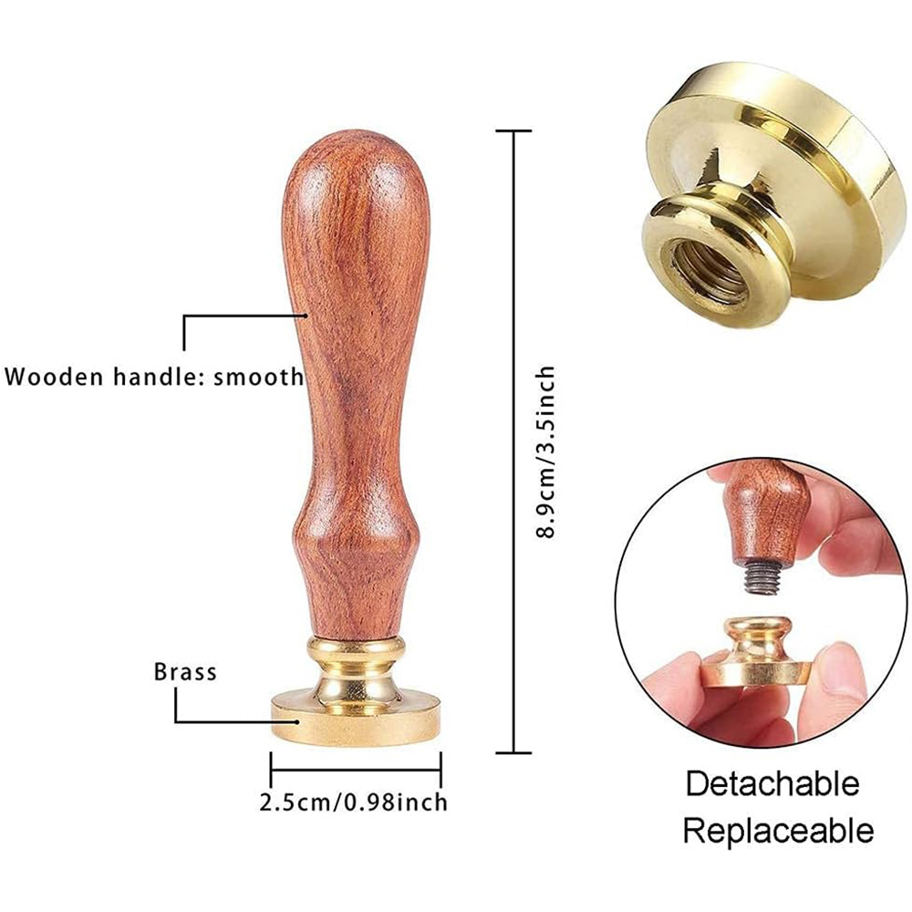 木製ハンドル付きムーンワックスシールスタンプ、ランタンシーリ - Wax Seal Stamp Set のレビューと価格